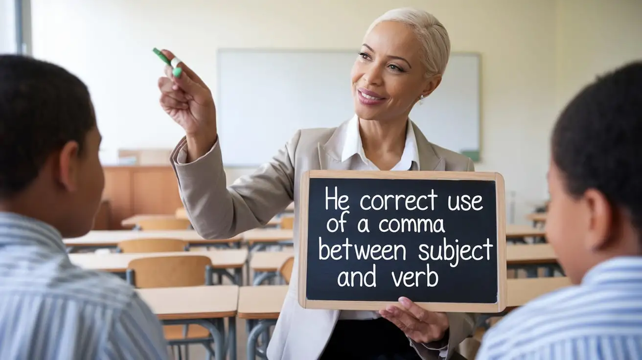 The Correct Use of a Comma Between Subject and Verb