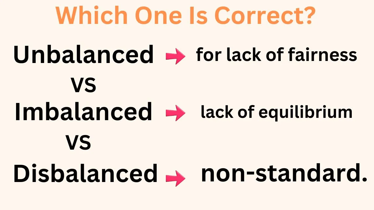 Imbalanced vs Unbalanced or Disbalanced