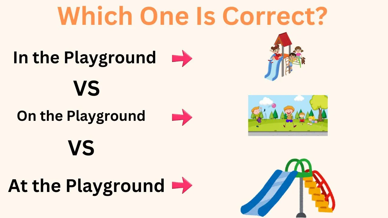 In the Playground vs On the Playground or At the Playground