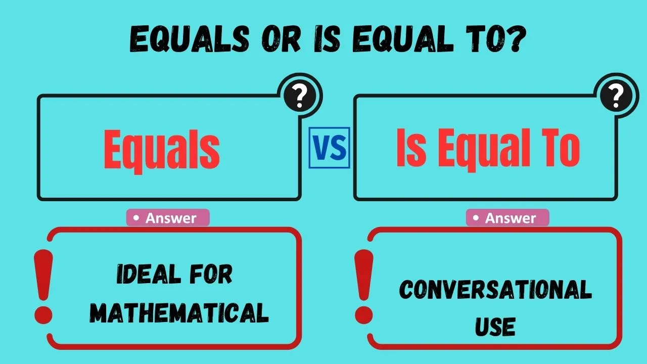 Equals or Is Equal To?
