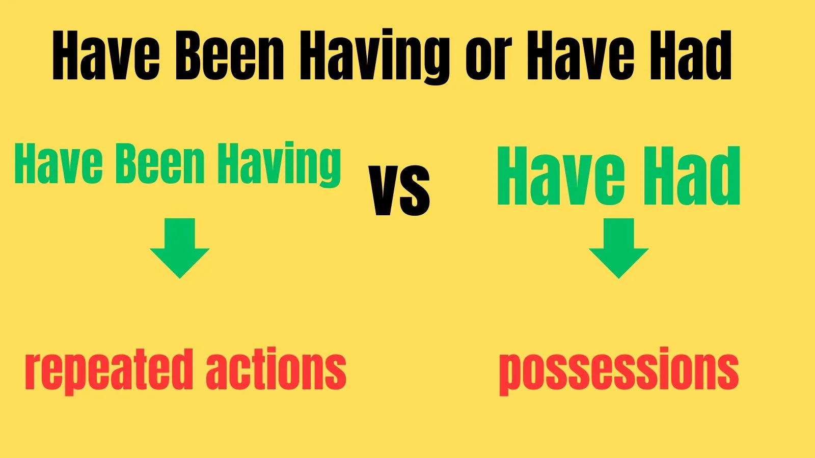 Have Been Having or Have Had