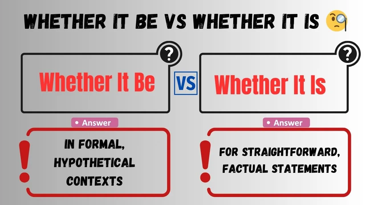 Whether It Be vs Whether It Is